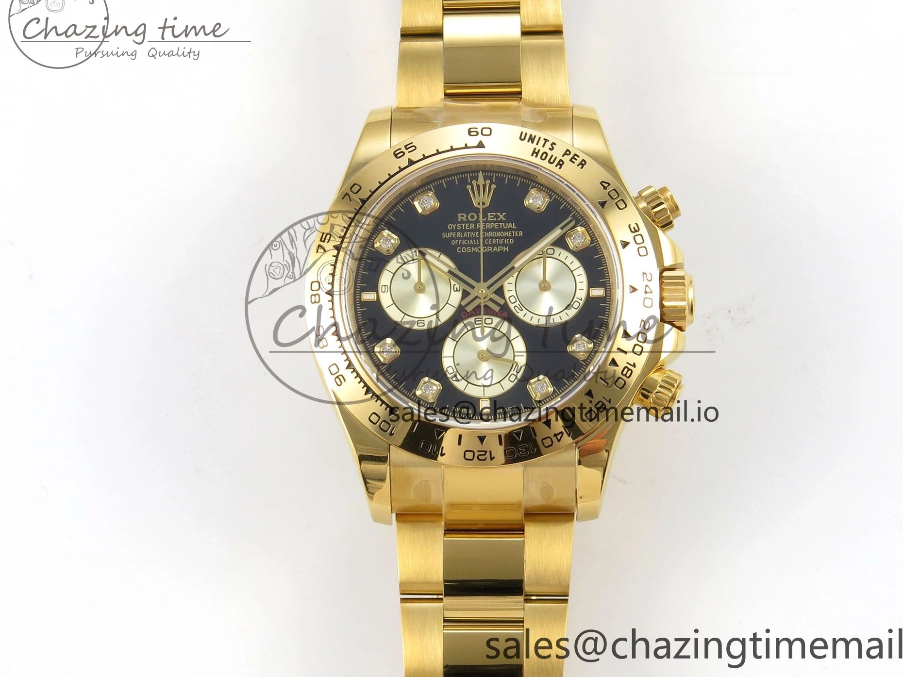 Clone Dial 1:1 YG Edition Daytona Bracelet Super Black Best DD4131 Diamonds YG 126508 on YG Clean 0307